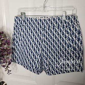 J. Crew NWT Women's Blue & White Seahorse Chino Shorts Size 0
